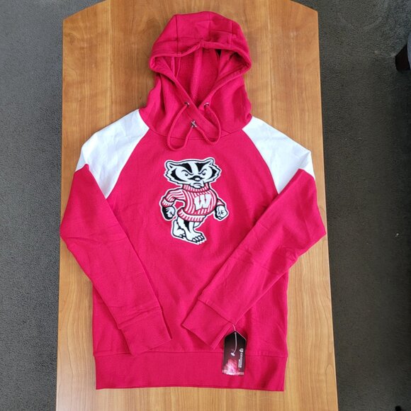 NWT Colosseum University of Wisconsin Badgers Red White Bucky Hooded Sweatshirt - Picture 3 of 8
